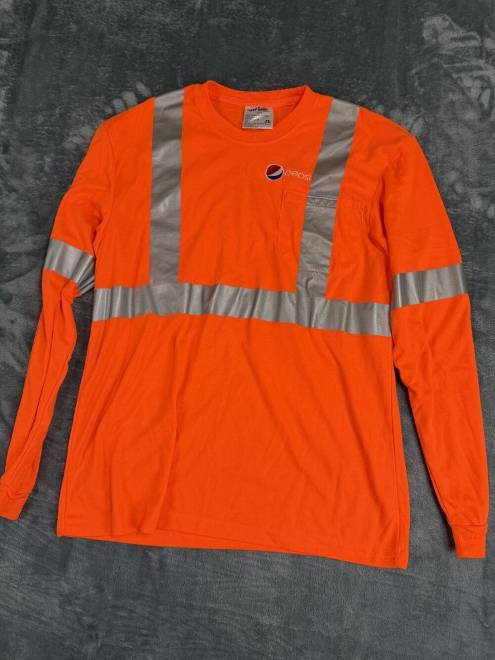 CornerStone Pepsi Mens Hi-Vis Orange Reflective Long Sleeve Shirt L